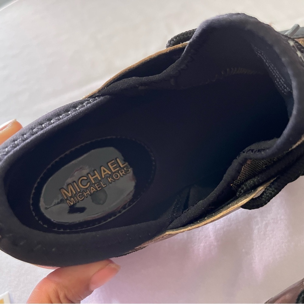 Michael Kors Sneakers Size 7 Black/Gold/Brown – Authentic - Picture 7 of 10